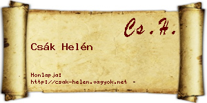 Csák Helén névjegykártya